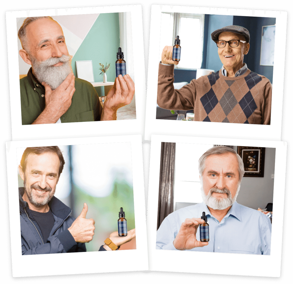 A visual collection of positive feedback from men who have used Prostadine to support their prostate health. This collage highlights natural ingredients, quality manufacturing (GMP certified), and a satisfaction guarantee, all from the official purchase site.